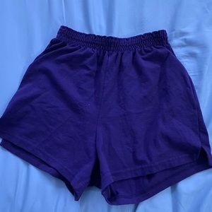 soffe brand purple shorts